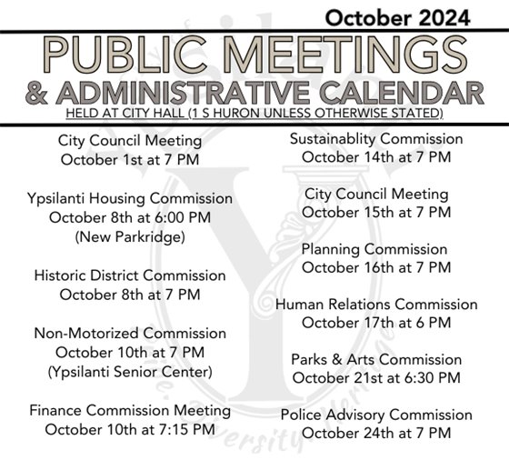 Public meetings for October 