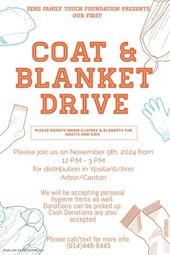 Coat & Blanket Drive till Nov 8th