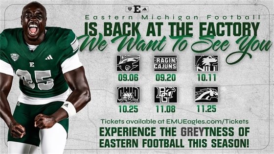 Eastern Michigan University Football Home Game Schedule