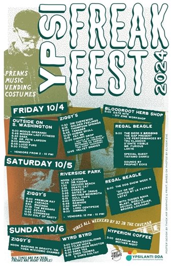 Freak Fest Flyer from Oct 4th-6th