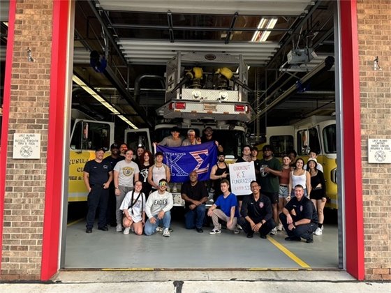 Kappa Sigma Xi Omicron had a 9/11 memorial day cookout at YFD 2