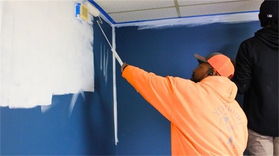 Department of Public Works painting inside YSC