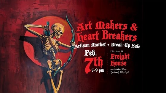 Join us at the Ypsilanti Freight House on Friday, February 7th, from 5:00 PM to 9:00 PM for a night of hot deals to warm your cold February hearts. Our talented artisans will be offering amazing bargains on unique creations they're ready to part with – think discontinued designs, seasonal items, and one-of-a-kind oddities. Discover handcrafted jewelry, art, home goods, and more. You'll find the perfect gift for your Valentine (or yourself!) while supporting local artists.