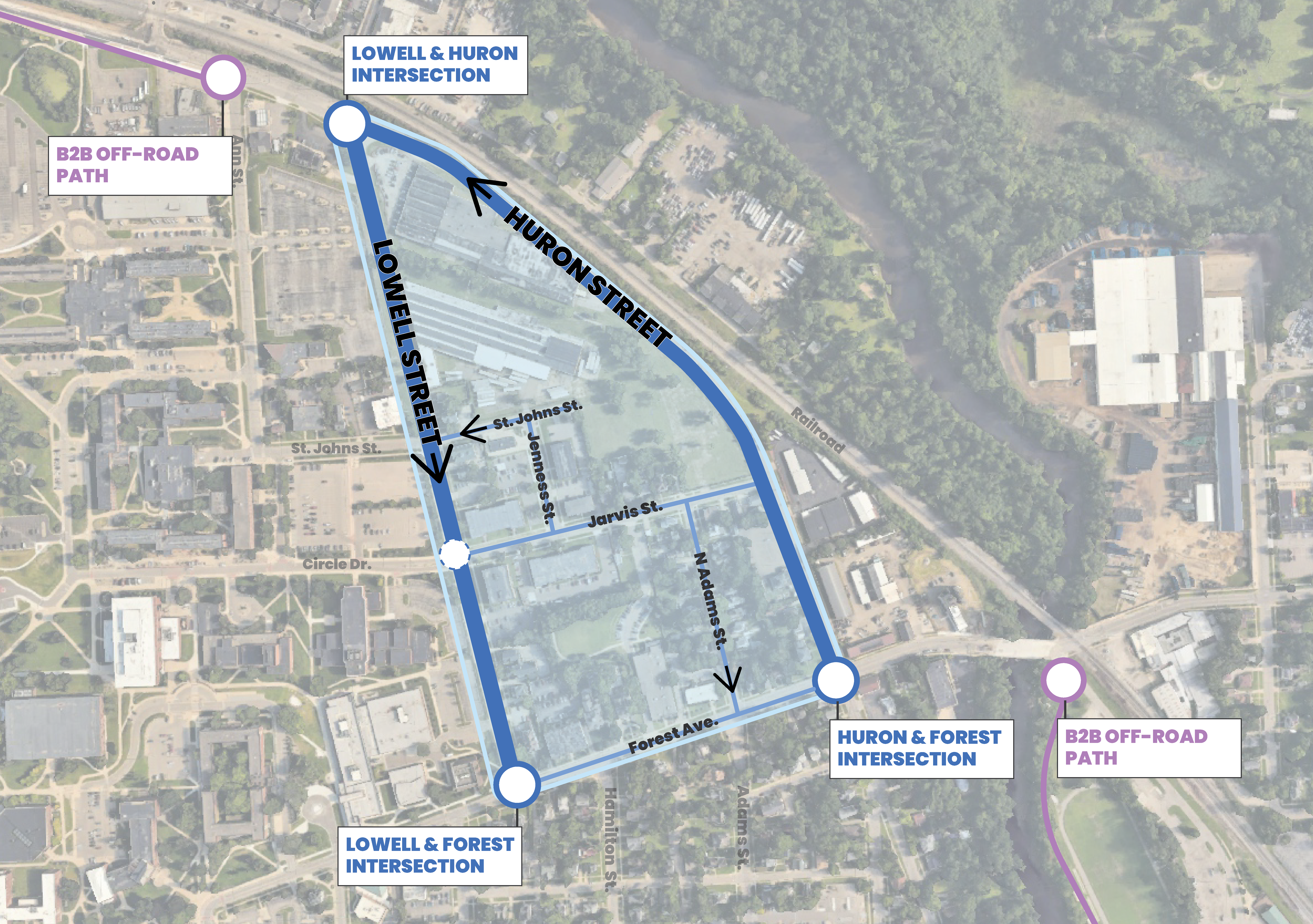 Huron and Lowell Two-Way Conversion Study Area